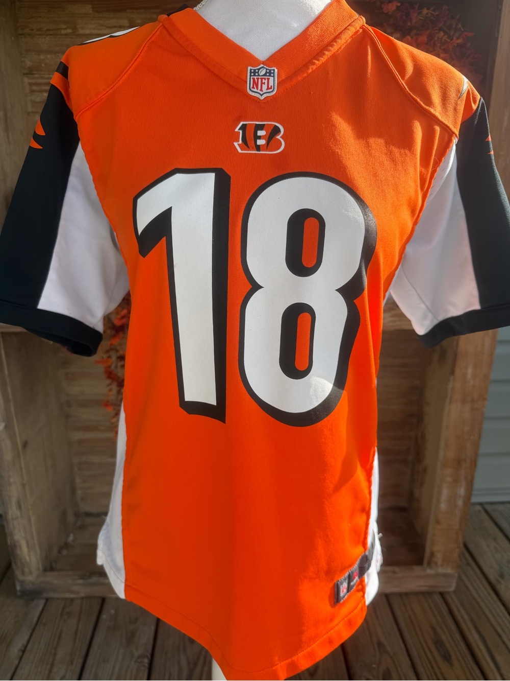 NFL Cincinnati Bengals #18 Orange and Black Men's Football Jersey